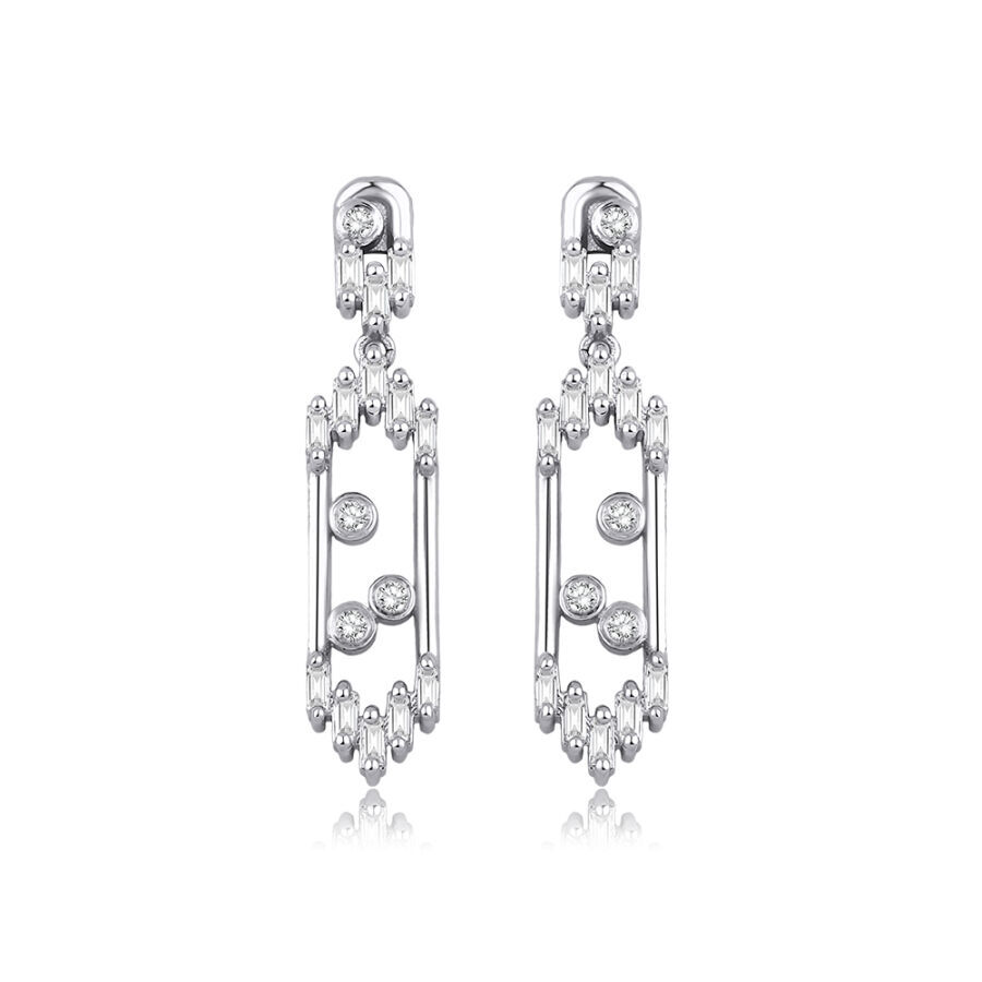0.24 Karat Pırlanta Baget Küpe - Baroni Diamond