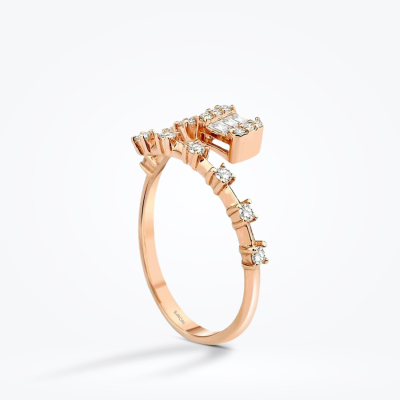 0.24 Karat Pırlanta Baget Trend Rose Yüzük - Baroni Diamond (1)