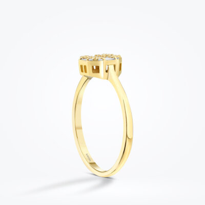 0.24 Karat Pırlanta Baget Yuvarlak Yüzük - Baroni Diamond (1)