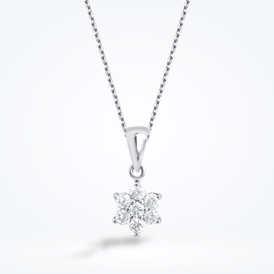 0.24 Karat Pırlanta Çiçek Kolye - Baroni Diamond