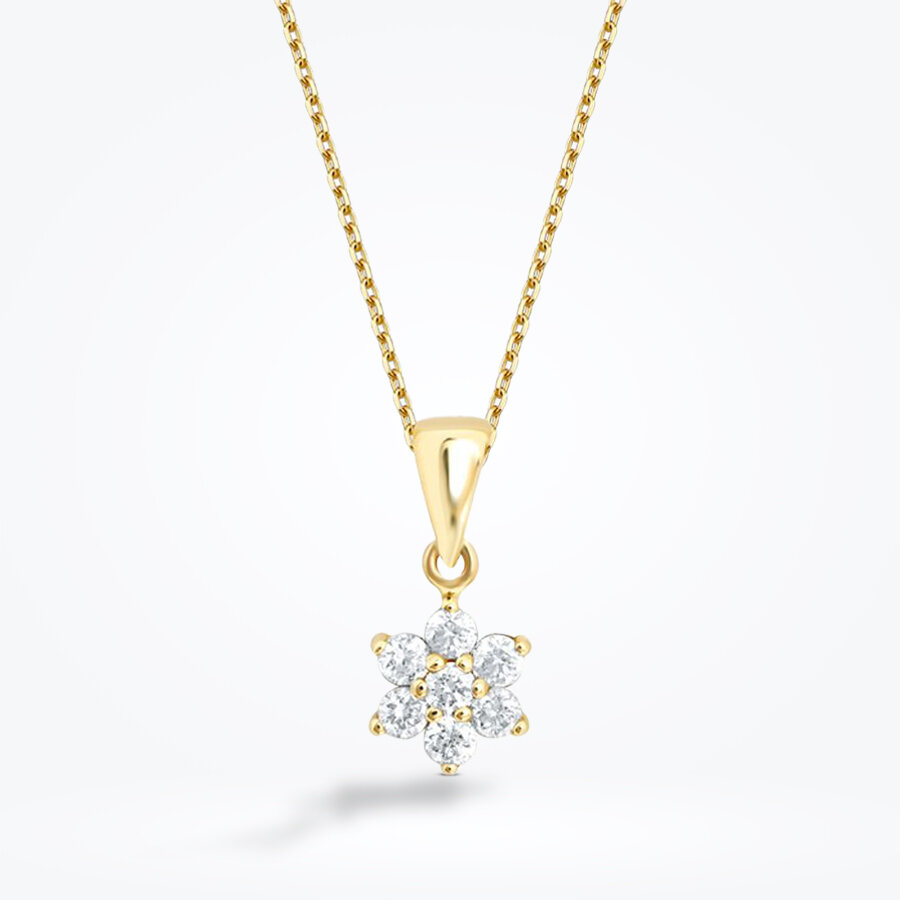 0.24 Karat Pırlanta Çiçek Kolye - Baroni Diamond