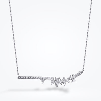 0.24 Karat Pırlanta Minimal Taşlı Kolye - 1