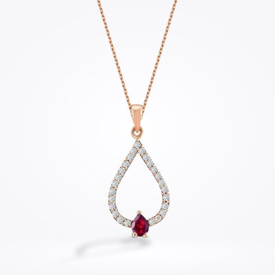 0.24 Karat Pırlanta Yakut Kolye - Baroni Diamond (1)