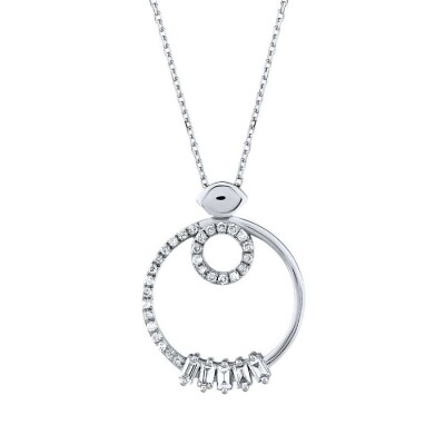 0.25 Karat Pırlanta Baget Kolye - Baroni Diamond (1)