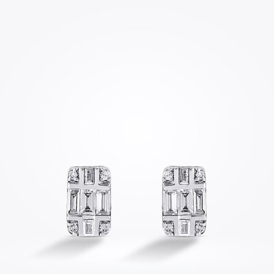 0.25 Karat Pırlanta Baget Küpe - 2