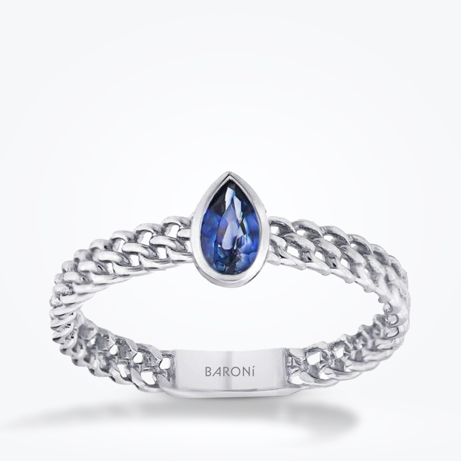 0.25 Karat Pırlanta Safir Yüzük - Baroni Diamond