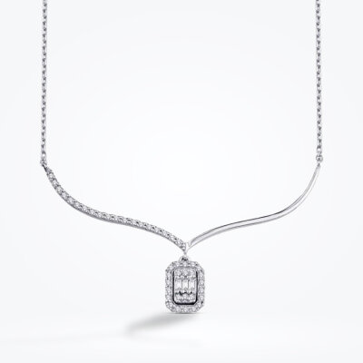 0.26 Karat Pırlanta Baget Kolye - 1