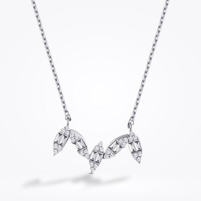 0.26 Karat Pırlanta Baget Kolye - 1