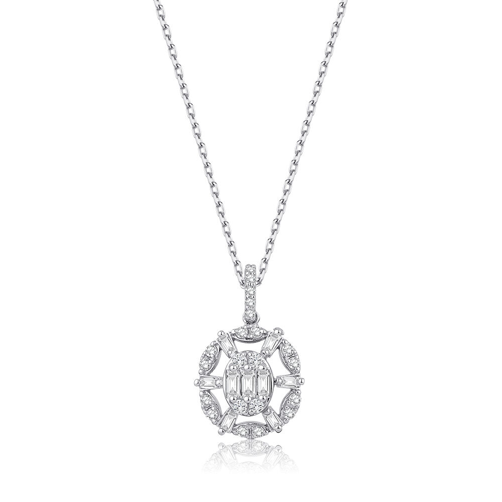 0.26 Karat Pırlanta Baget Kolye - Baroni Diamond