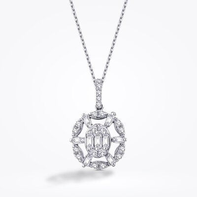 0.26 Karat Pırlanta Baget Kolye - 1