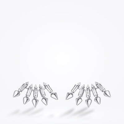 0.26 Karat Pırlanta Baget Küpe - 2