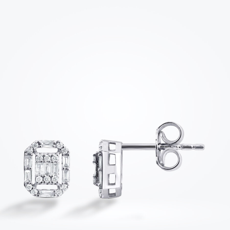 0.26 Karat Pırlanta Baget Küpe - Baroni Diamond