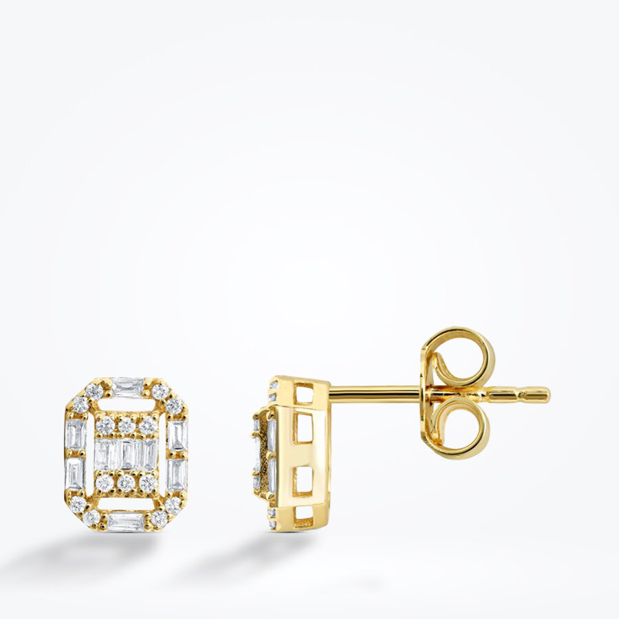 0.26 Karat Pırlanta Baget Küpe - Baroni Diamond