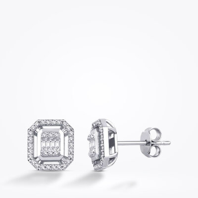 0.26 Karat Pırlanta Baget Küpe - Baroni Diamond