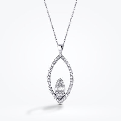 0.27 Karat Pırlanta Baget Kolye - 1