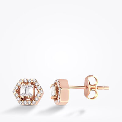 0.27 Karat Pırlanta Baget Küpe - 1