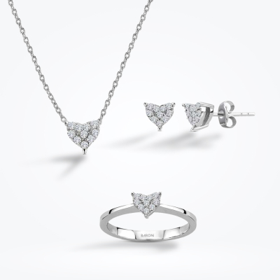 0.27 Karat Pırlanta Kalp Mini Set 