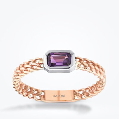 0.28 Karat Ametist Yüzük - 1