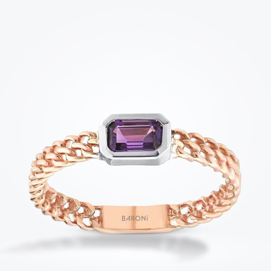 0.28 Karat Pırlanta Ametist Yüzük - Baroni Diamond