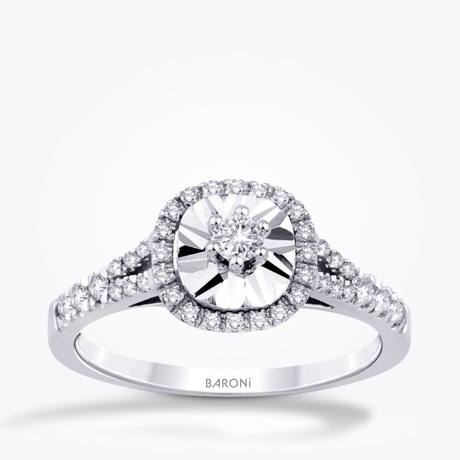 0.28 Karat Pırlanta Aynalı Tektaş Yüzük - Baroni Diamond