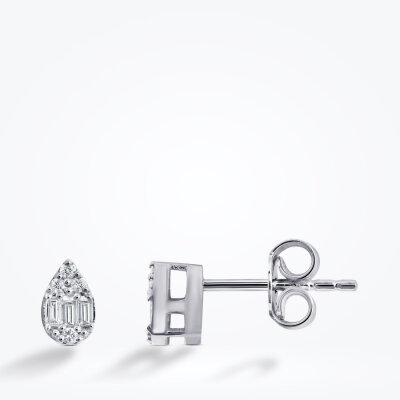 0.28 Karat Pırlanta Baget Damla Set - 3