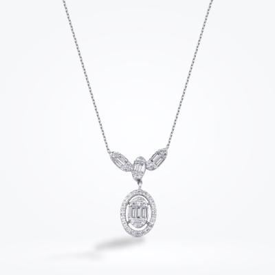 0.28 Karat Pırlanta Baget Kolye - Baroni Diamond (1)