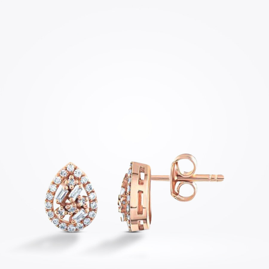 0.28 Karat Pırlanta Baget Küpe - Baroni Diamond