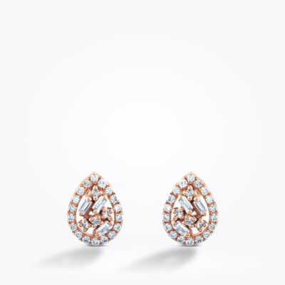 0.28 Karat Pırlanta Baget Küpe - 2