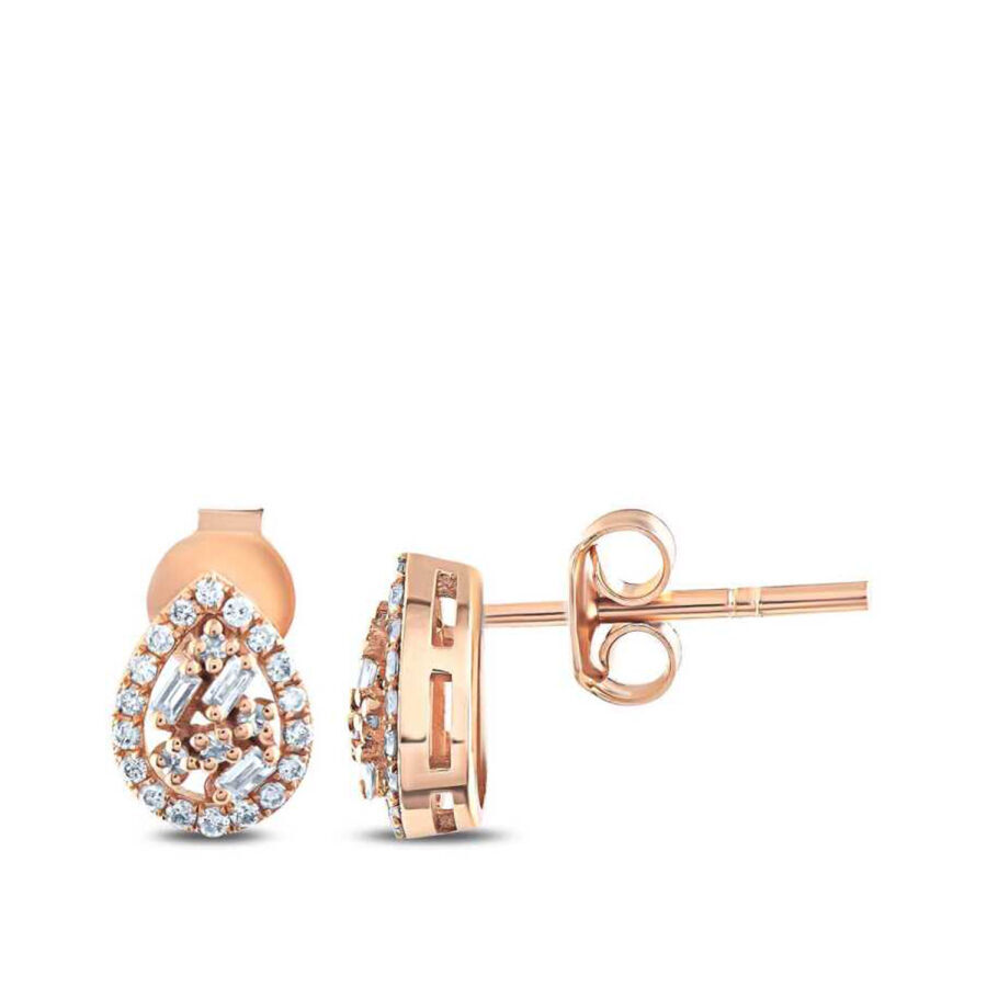 0.28 Karat Pırlanta Baget Küpe - Baroni Diamond