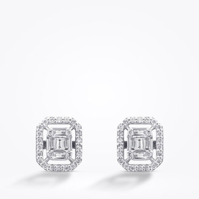 0.28 Karat Pırlanta Baget Küpe - 2