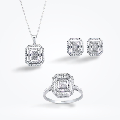 0.28 Karat Pırlanta Baget Mini Set 
