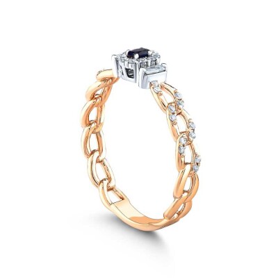 0.28 Karat Pırlanta Baget Safir Yüzük - Baroni Diamond (1)