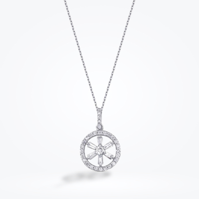 0.29 Karat Pırlanta Baget Kolye - Baroni Diamond (1)