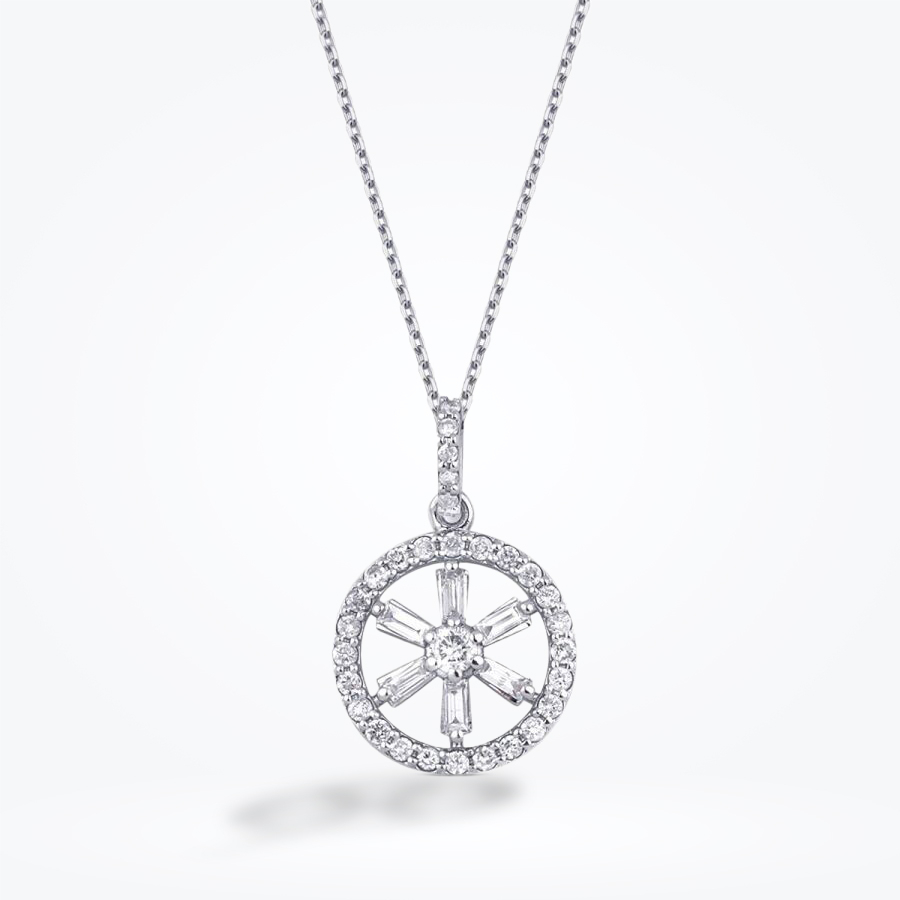 0.29 Karat Pırlanta Baget Kolye - Baroni Diamond