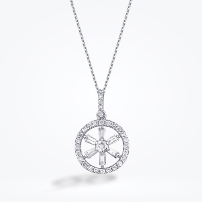 0.29 Karat Pırlanta Baget Kolye - Baroni Diamond