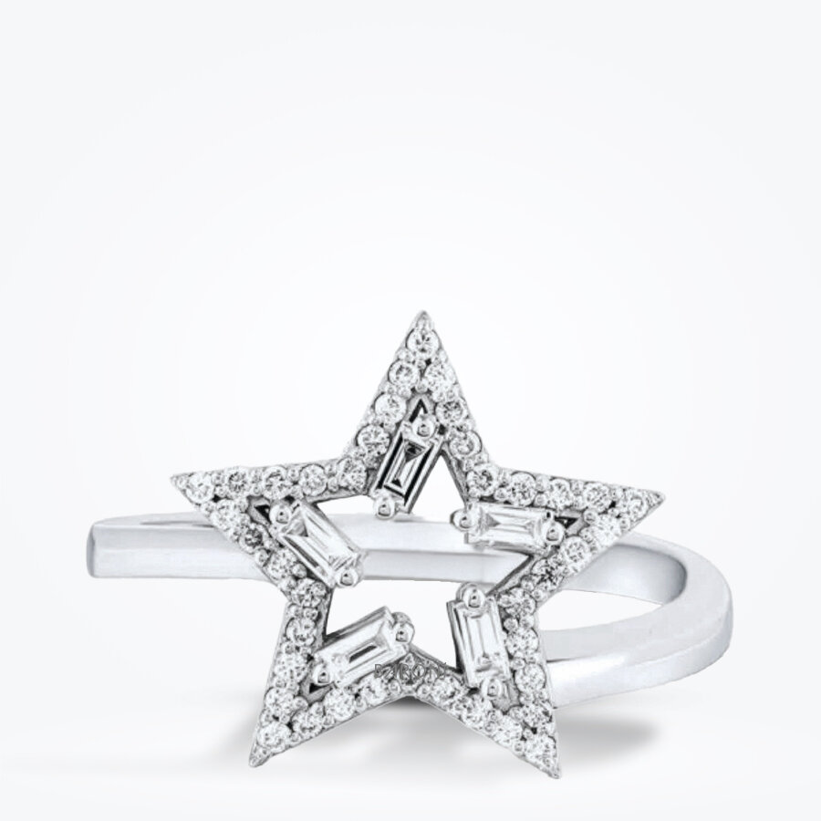 0.29 Karat Pırlanta Baget Yıldız Yüzük - Baroni Diamond