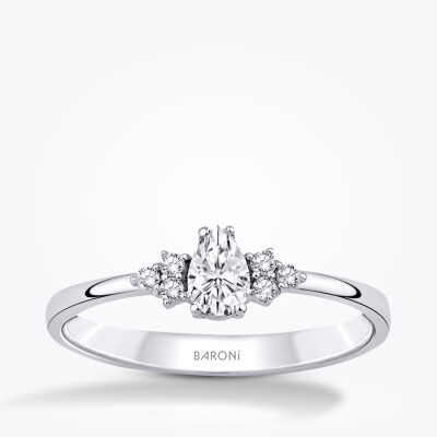 0.29 Karat Pırlanta Damla Tektaş Yüzük - 1