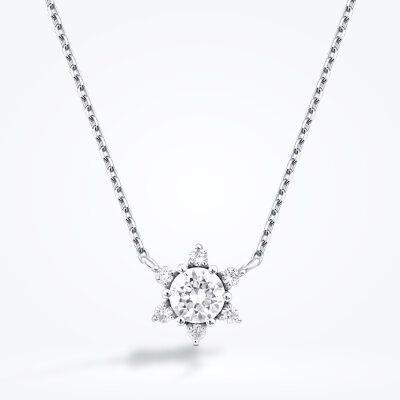 0.29 Karat Pırlanta Lotus Tektaş Kolye - 2