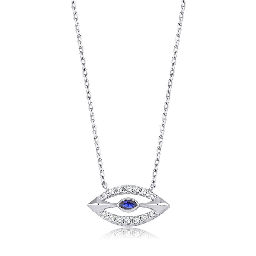 0.29 Karat Pırlanta Safir Kolye - Baroni Diamond