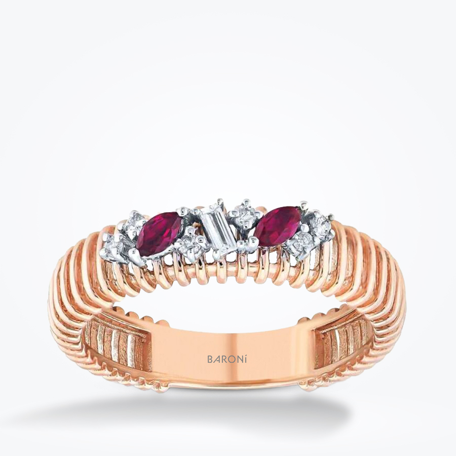 0.29 Karat Pırlanta Yakut Yüzük - Baroni Diamond