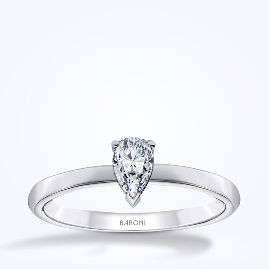 0.30 Karat Pırlanta Damla Tektaş Yüzük - Baroni Diamond