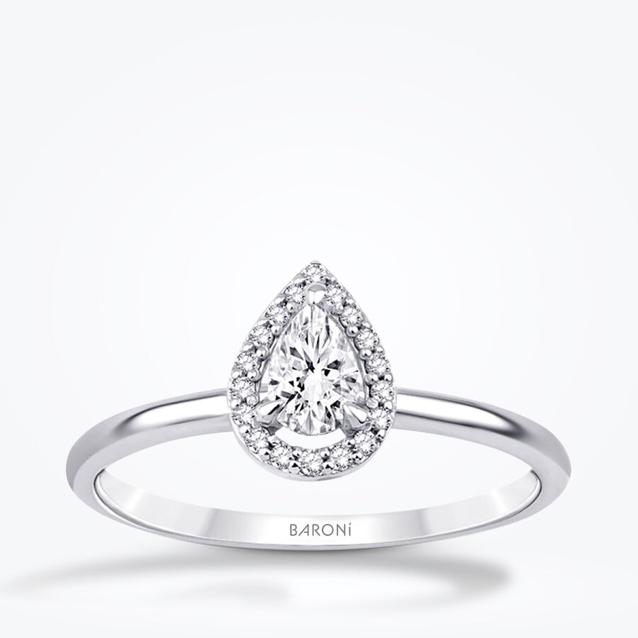 0.30 Karat Pırlanta Damla Tektaş Yüzük - Baroni Diamond