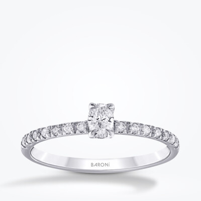 0.30 Karat Pırlanta Oval Tektaş Yüzük - 1