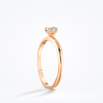 0.30 Karat Pırlanta Oval Tektaş Yüzük - 2