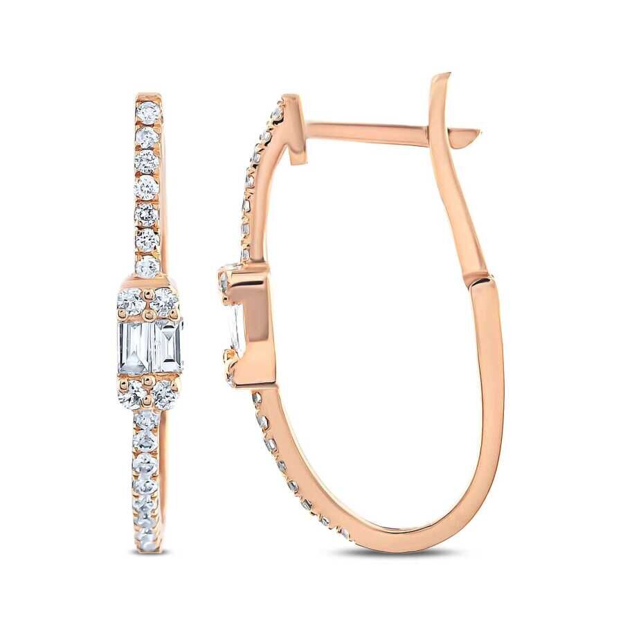 0.30 Karat Pırlanta Rose Halka Küpe