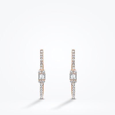 0.30 Karat Pırlanta Rose Halka Küpe - Baroni Diamond (1)