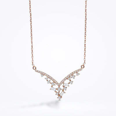 0.31 Karat Pırlanta Baget Kolye - Baroni Diamond (1)