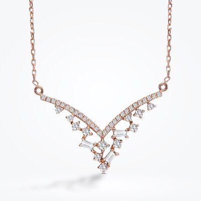 0.31 Karat Pırlanta Baget Kolye - 1