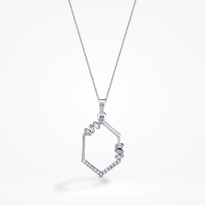 0.31 Karat Pırlanta Baget Kolye - Baroni Diamond (1)