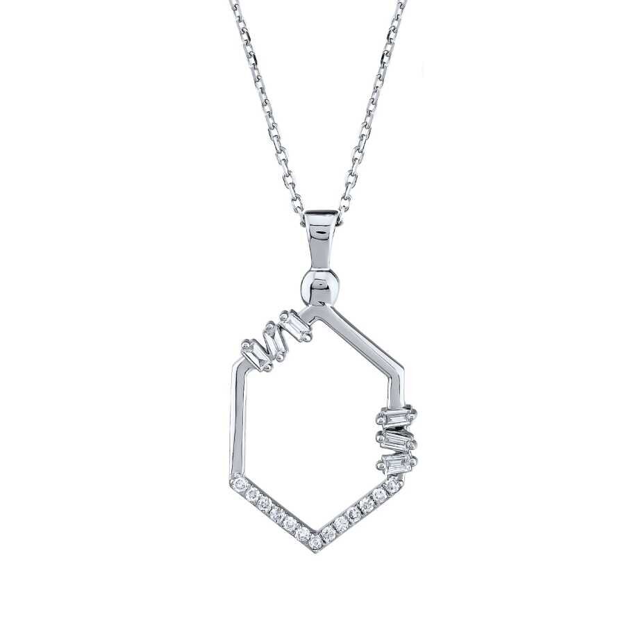 0.31 Karat Pırlanta Baget Kolye - Baroni Diamond